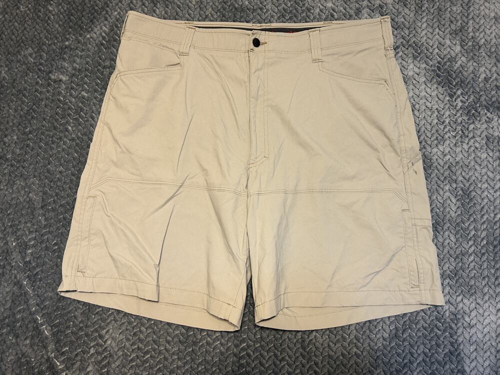 Wrangler Cargo Shorts Mens 42 Khaki Nylon Performance Stretch Hiking Outdoor